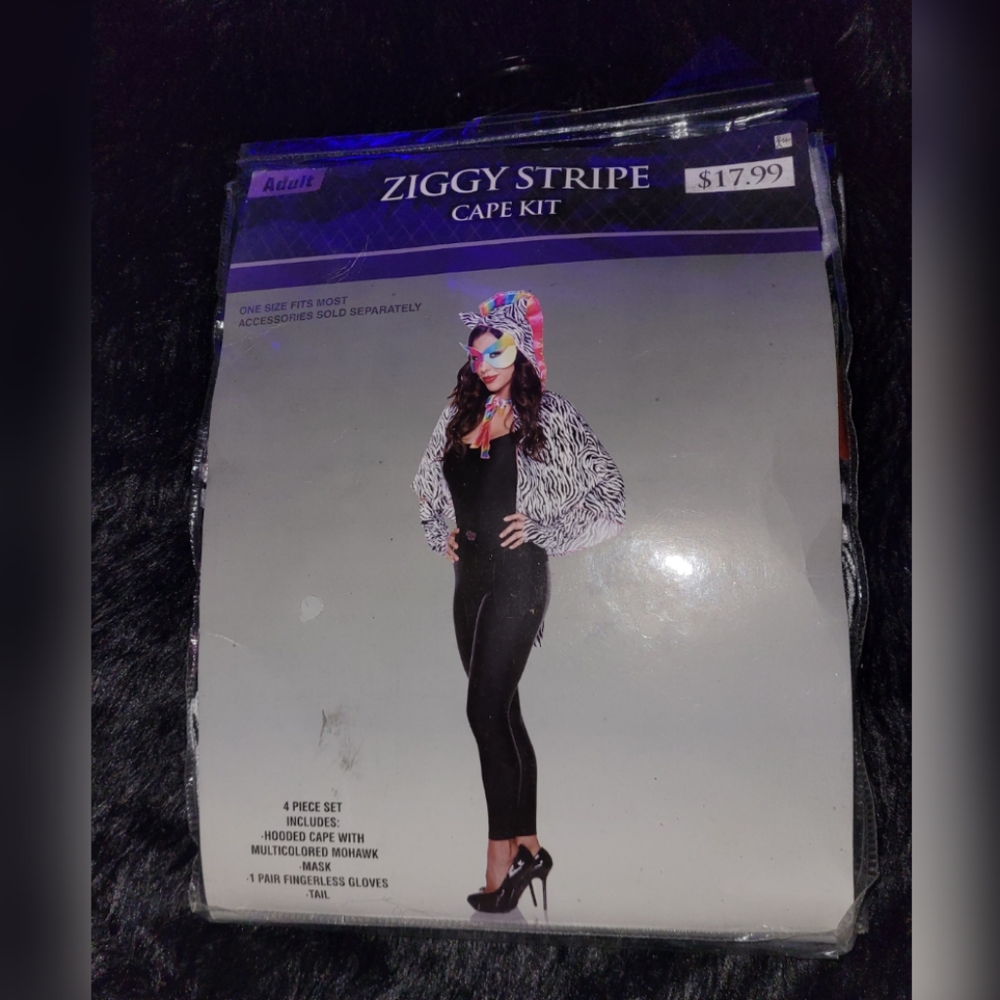 Ziggy Stripe Cape Kit Adult Female Costume